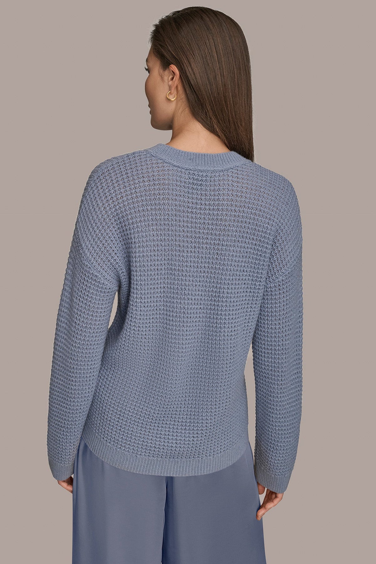 WOOL AND CASHMERE-BLEND POCKET SWEATER - TEMPEST/SILVER