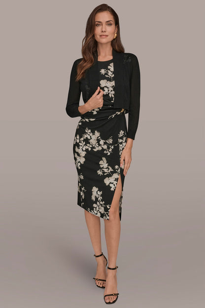 OPEN-FRONT SHRUG - Black
