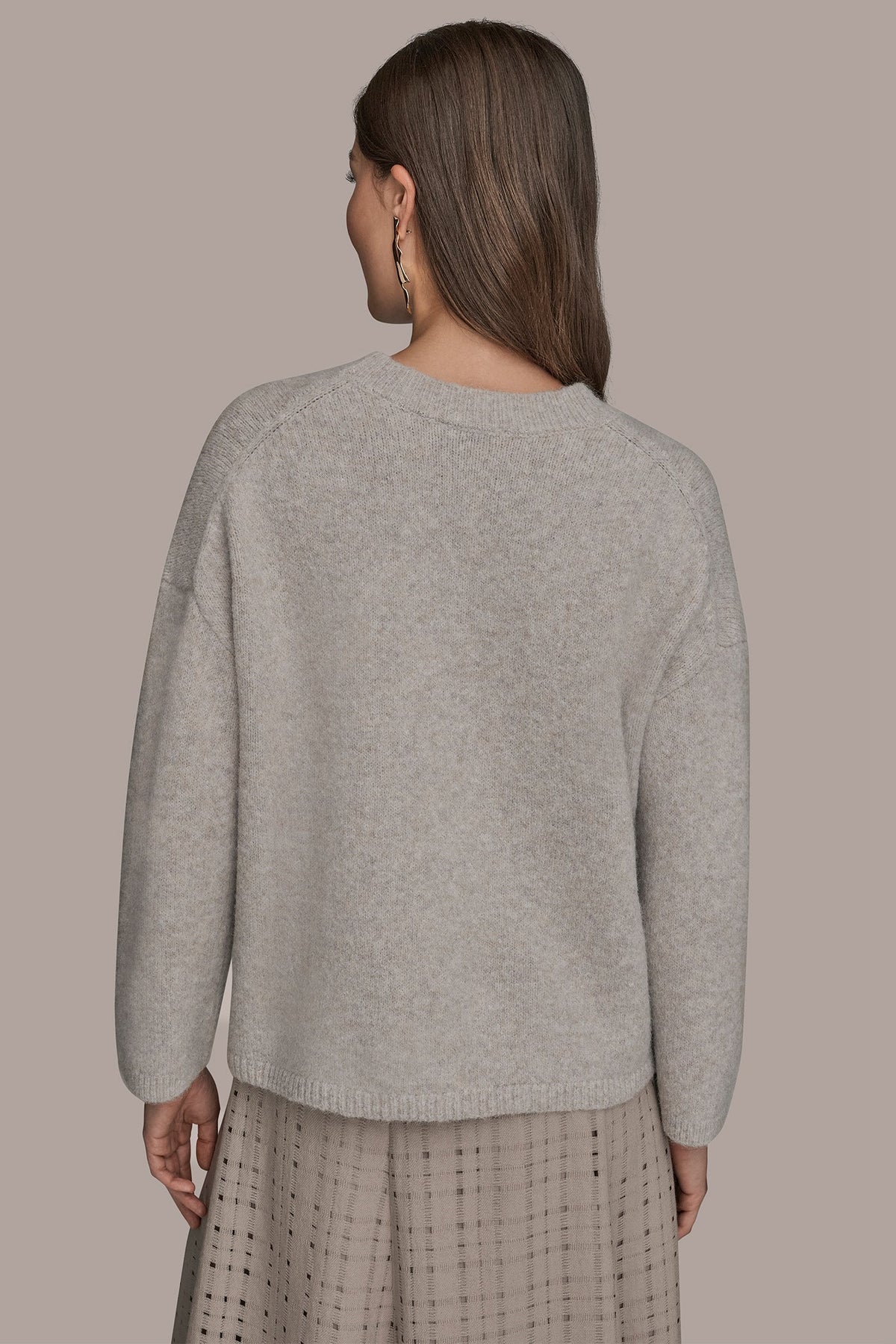 OVERSIZED LONG SLEEVE CREW-NECK SWEATER - VAPOR