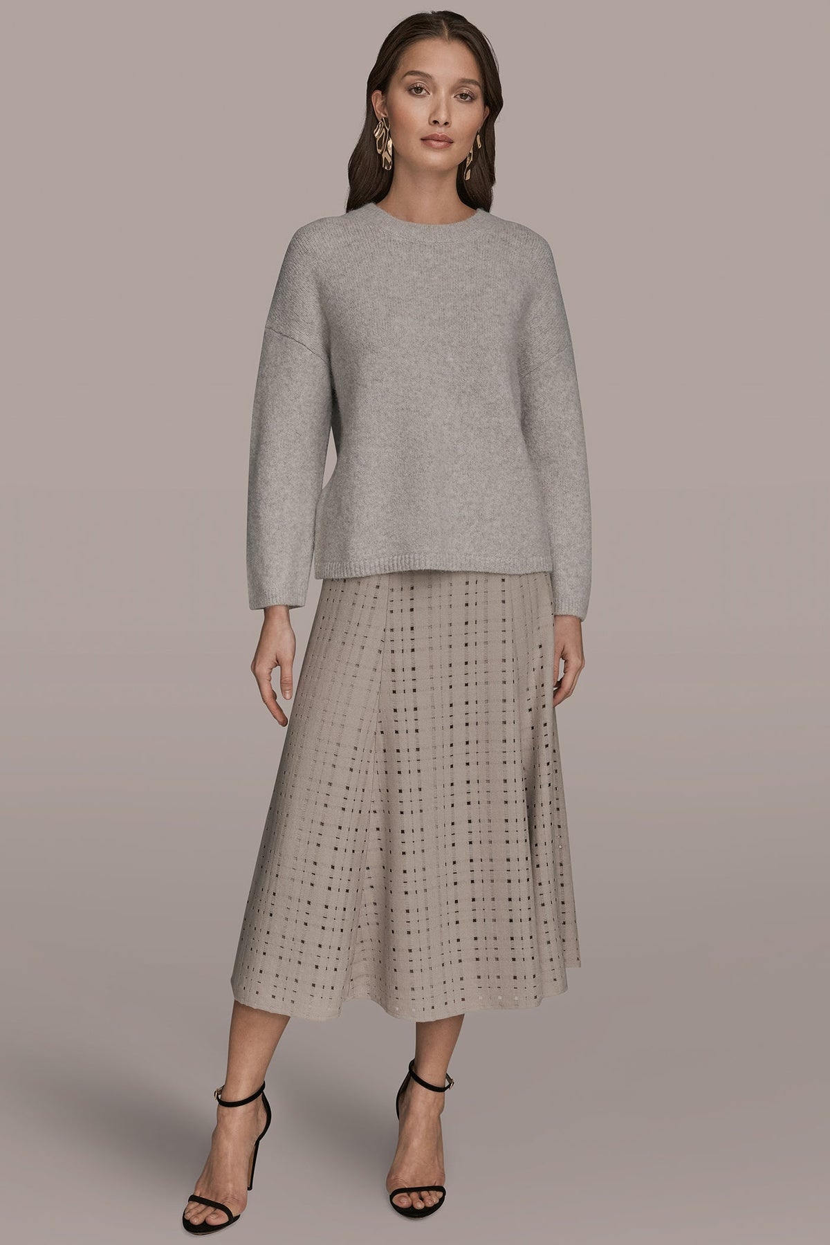 OVERSIZED LONG SLEEVE CREW-NECK SWEATER - VAPOR