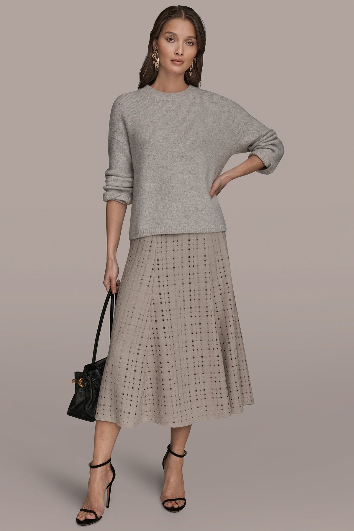 OVERSIZED LONG SLEEVE CREW-NECK SWEATER - VAPOR