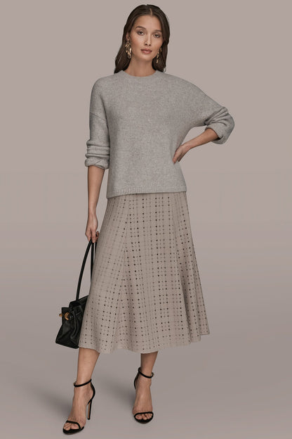 OVERSIZED LONG SLEEVE CREW-NECK SWEATER - VAPOR