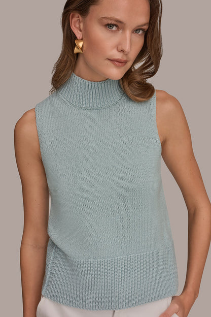 SLEEVELESS A-LINE SWEATER - Sea Mist