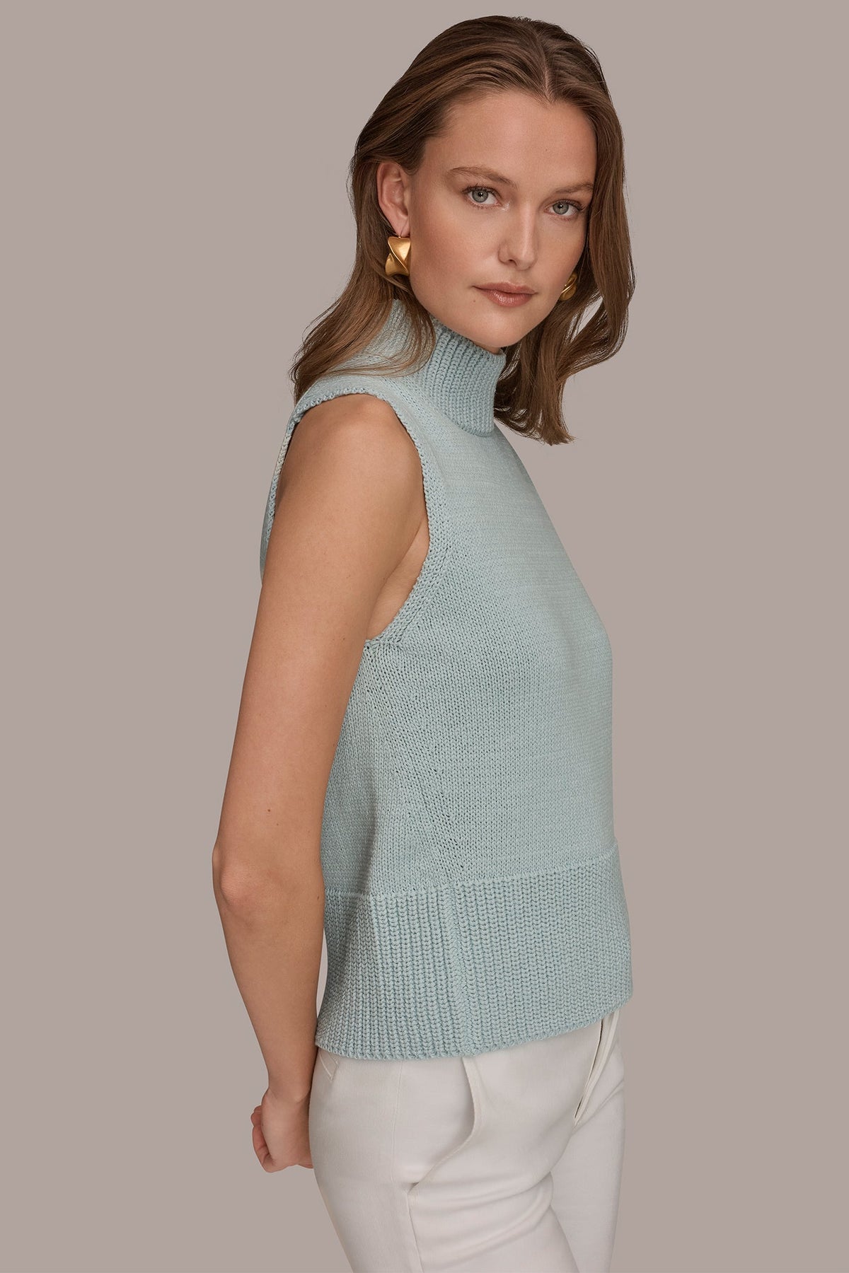 SLEEVELESS A-LINE SWEATER - Sea Mist