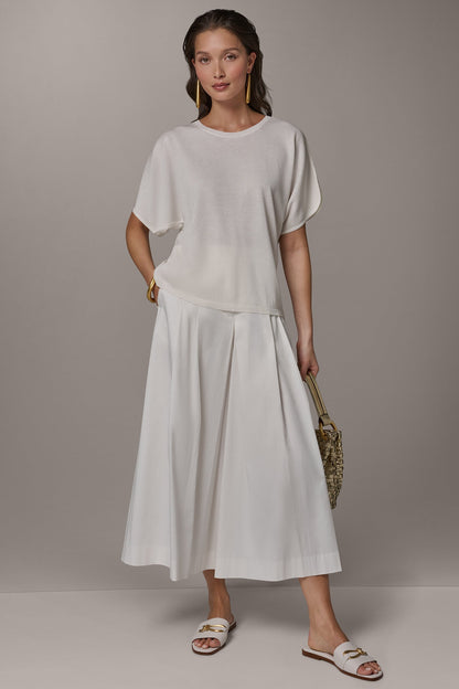 SEQUIN SPLIT SLEEVE SWEATER - Cream