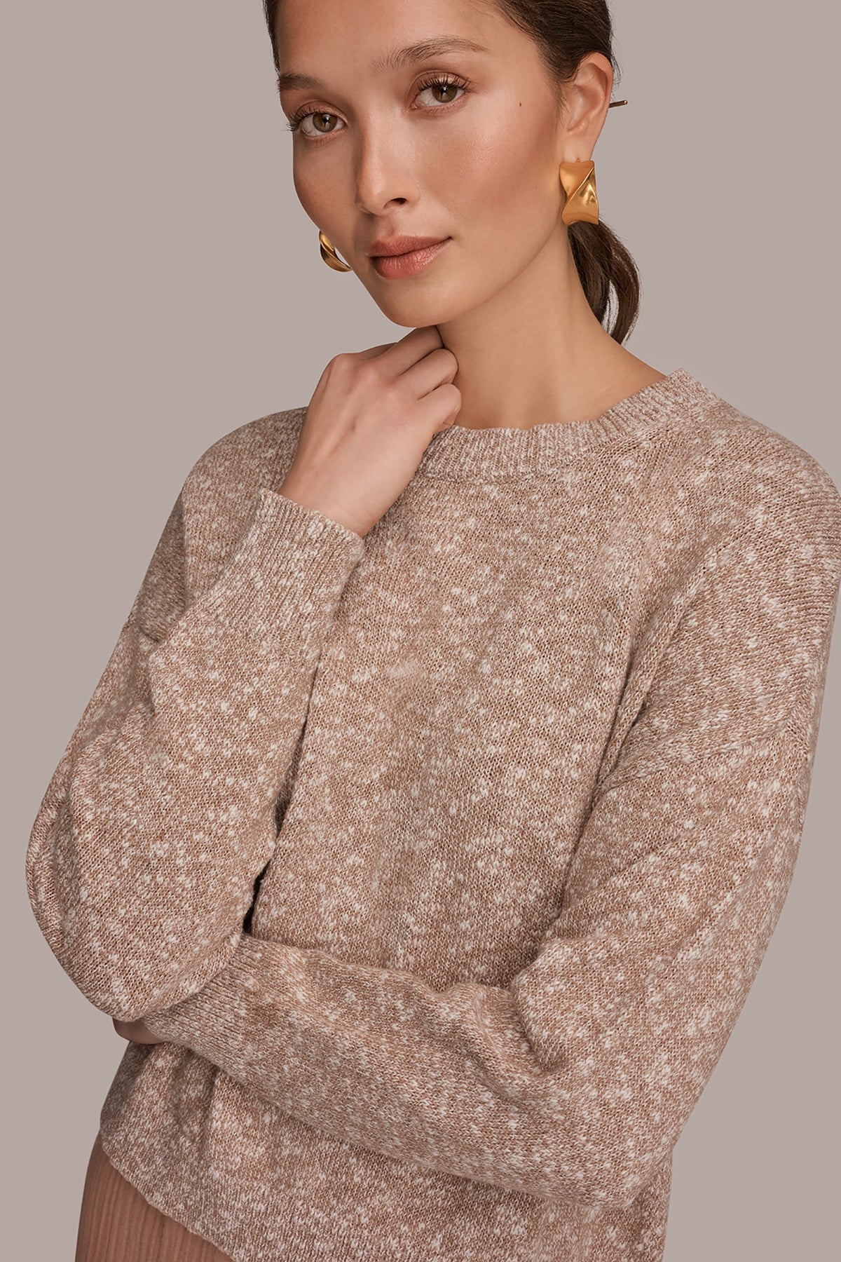 METALLIC LONG SLEEVE SWEATER - Umbria
