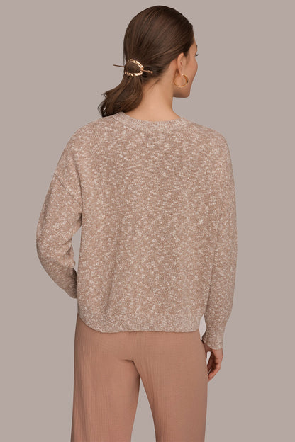 METALLIC LONG SLEEVE SWEATER - Umbria