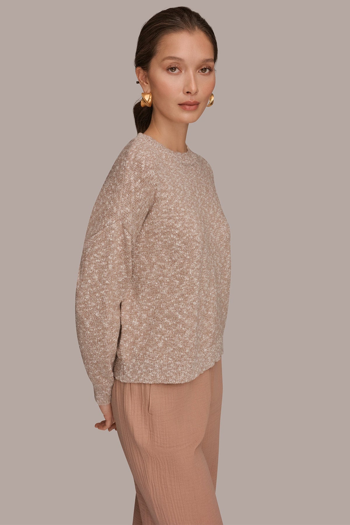 METALLIC LONG SLEEVE SWEATER - Umbria