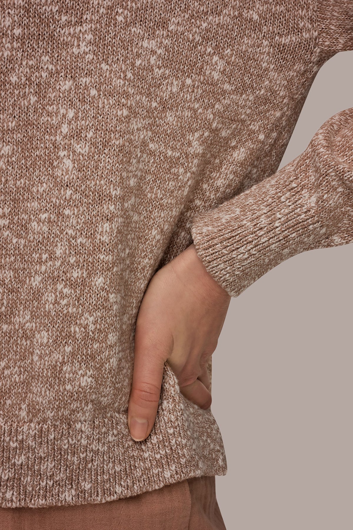 METALLIC LONG SLEEVE SWEATER - Umbria