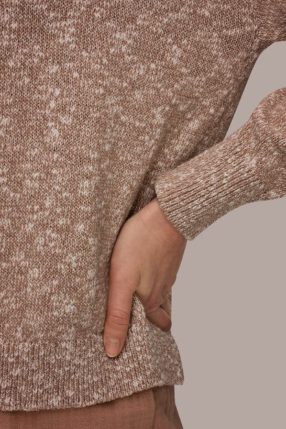 METALLIC LONG SLEEVE SWEATER - Umbria