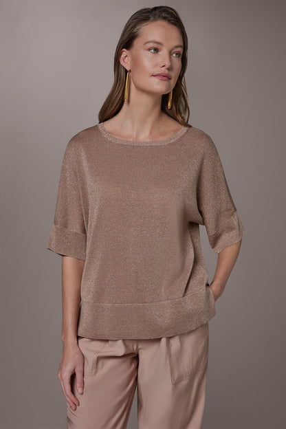 METALLIC WIDE CUFF SWEATER - Umbria