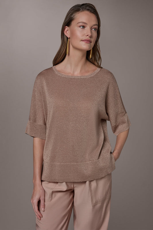 METALLIC WIDE CUFF SWEATER - Umbria