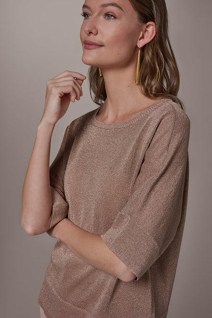 METALLIC WIDE CUFF SWEATER - Umbria