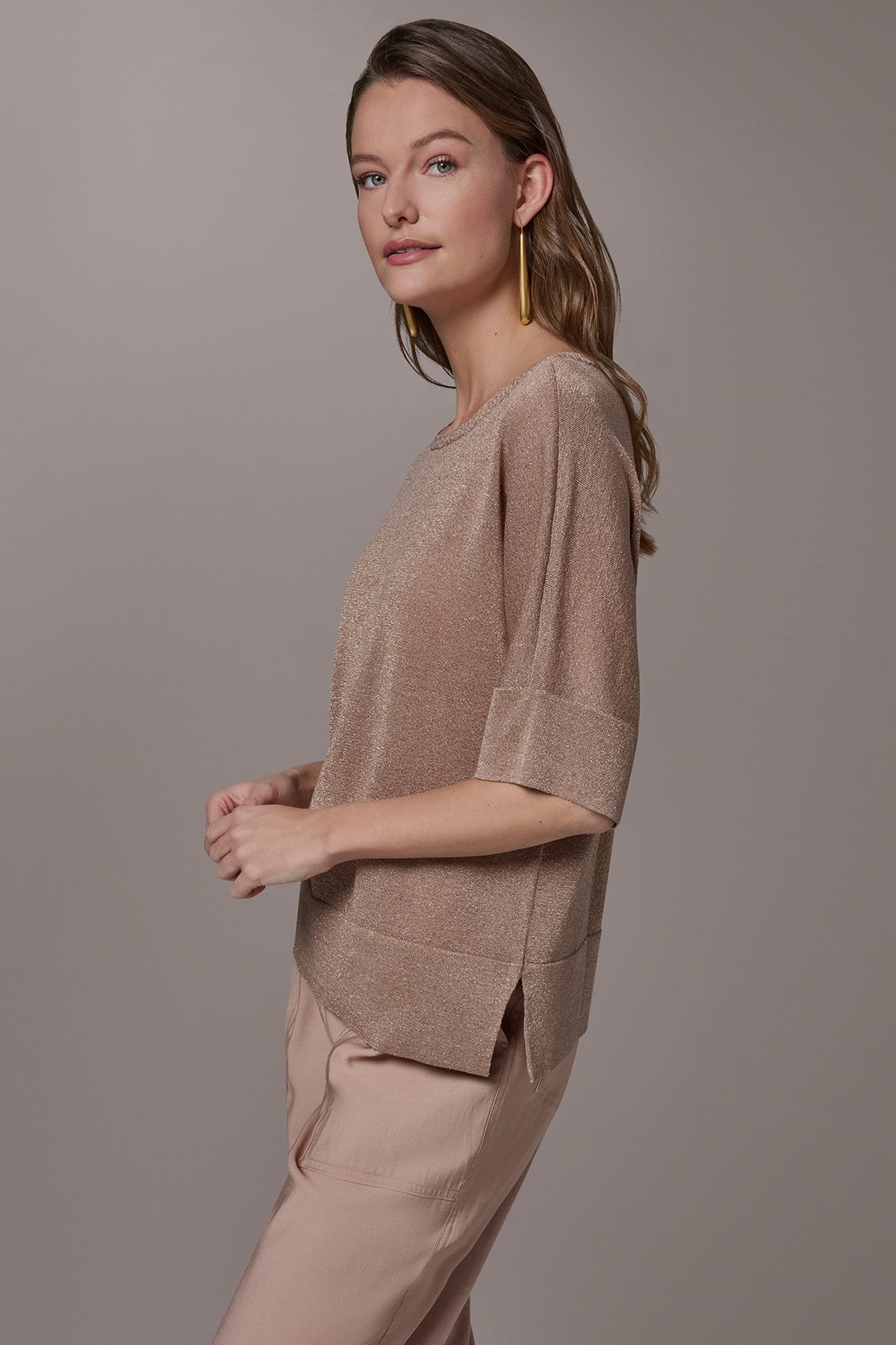 METALLIC WIDE CUFF SWEATER - Umbria