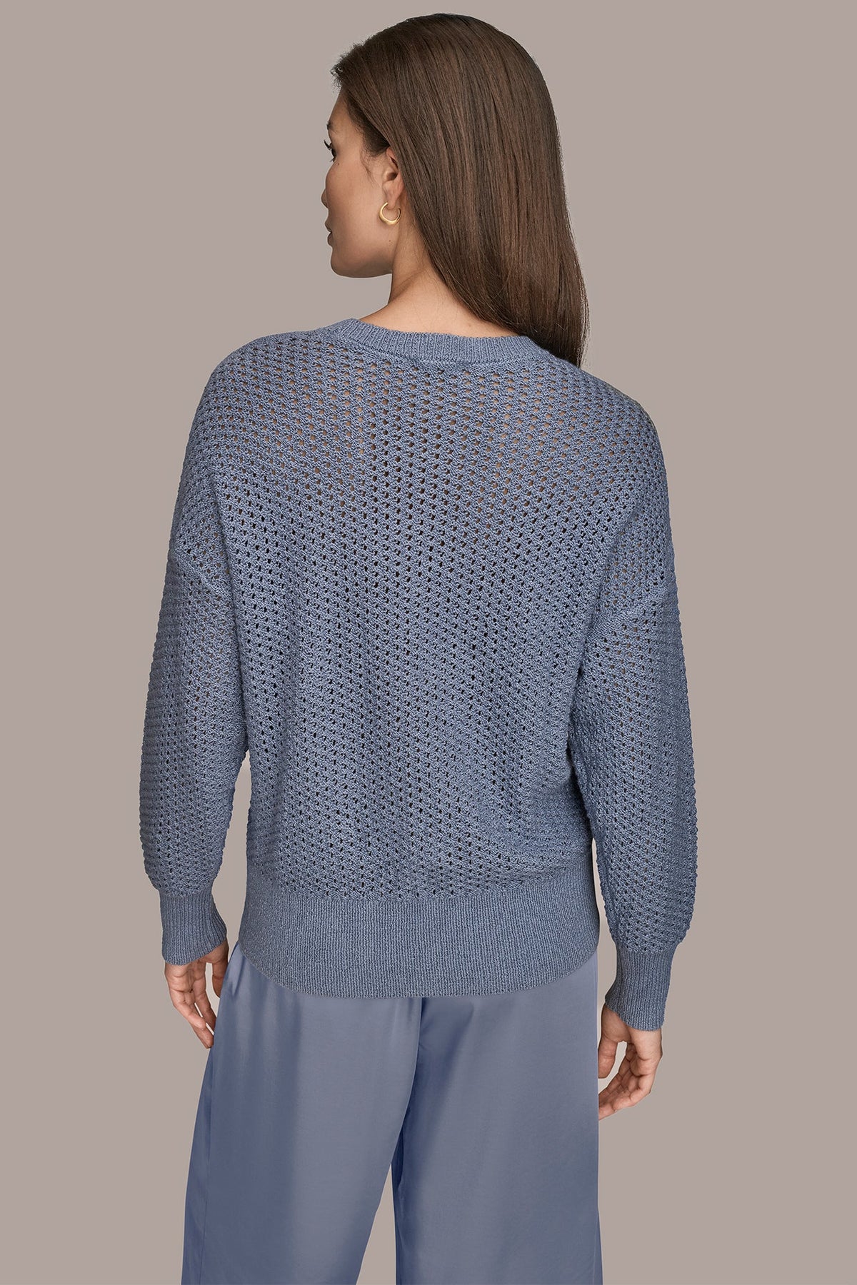 LONG SLEEVE OPEN STITCH SWEATER - Tempest