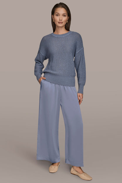 LONG SLEEVE OPEN STITCH SWEATER - Tempest