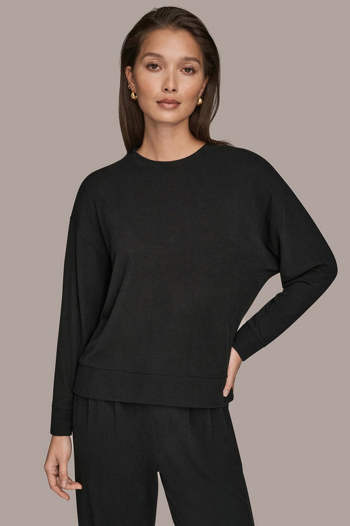 LONG SLEEVE SWEATSHIRT - Black