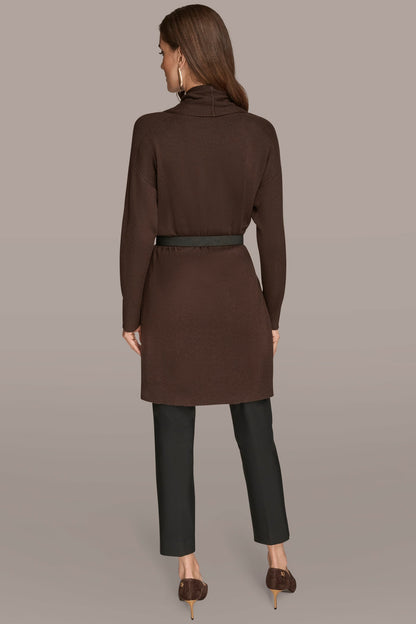 V-NECK LONG CARDIGAN - CHOCOLATE PLUM