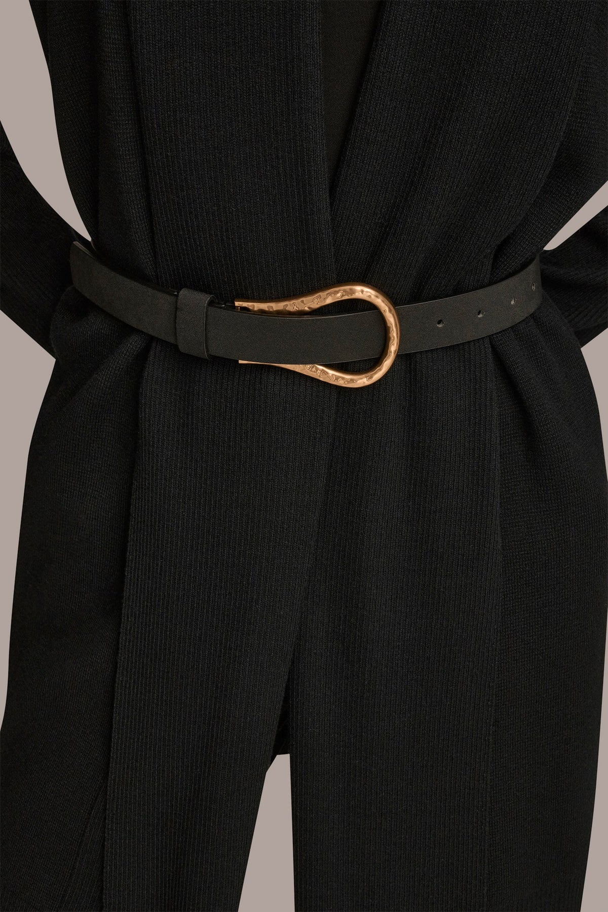 V-NECK LONG CARDIGAN - Black