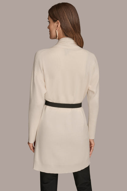 V-NECK LONG CARDIGAN - cream