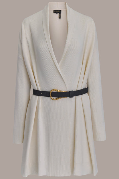 V-NECK LONG CARDIGAN - cream