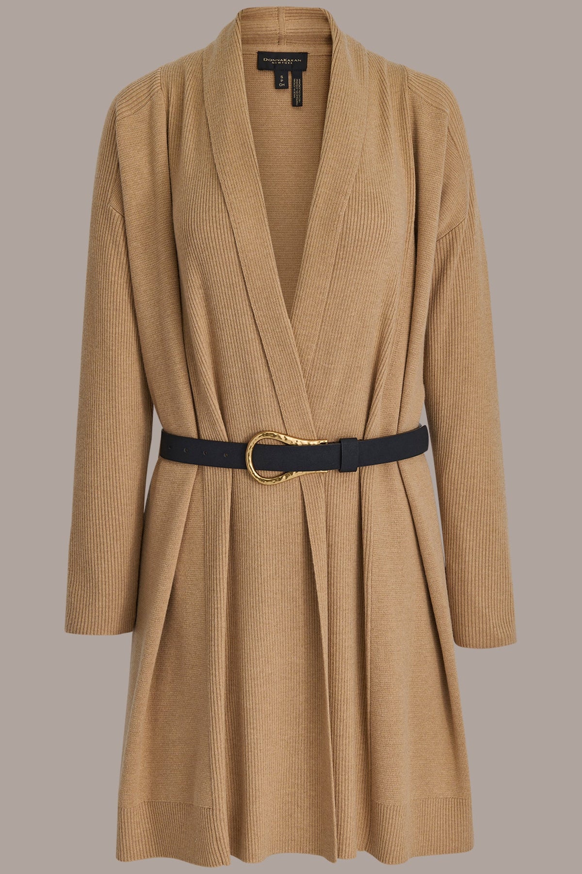 V-NECK LONG CARDIGAN - FAWN