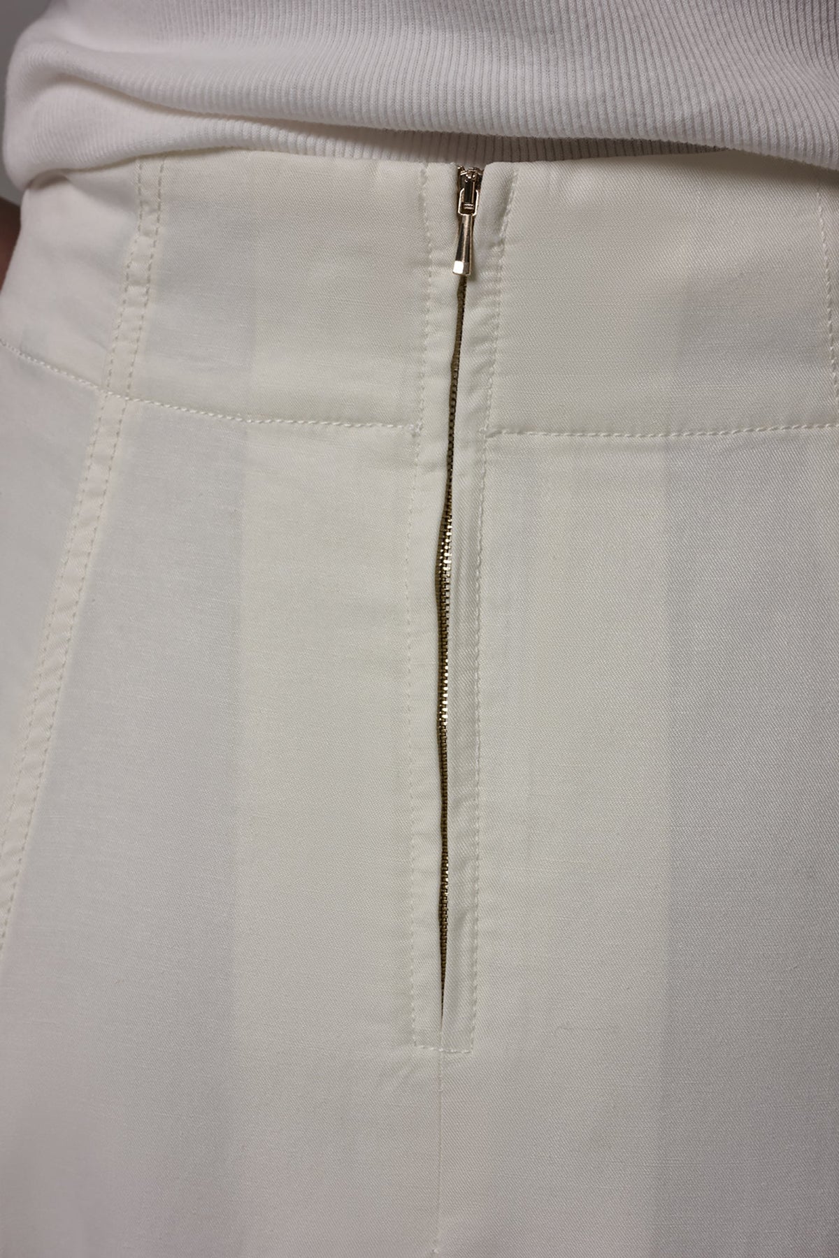 MIDI A-LINE PANEL SKIRT - Cream