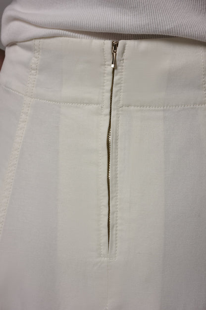 MIDI A-LINE PANEL SKIRT - Cream