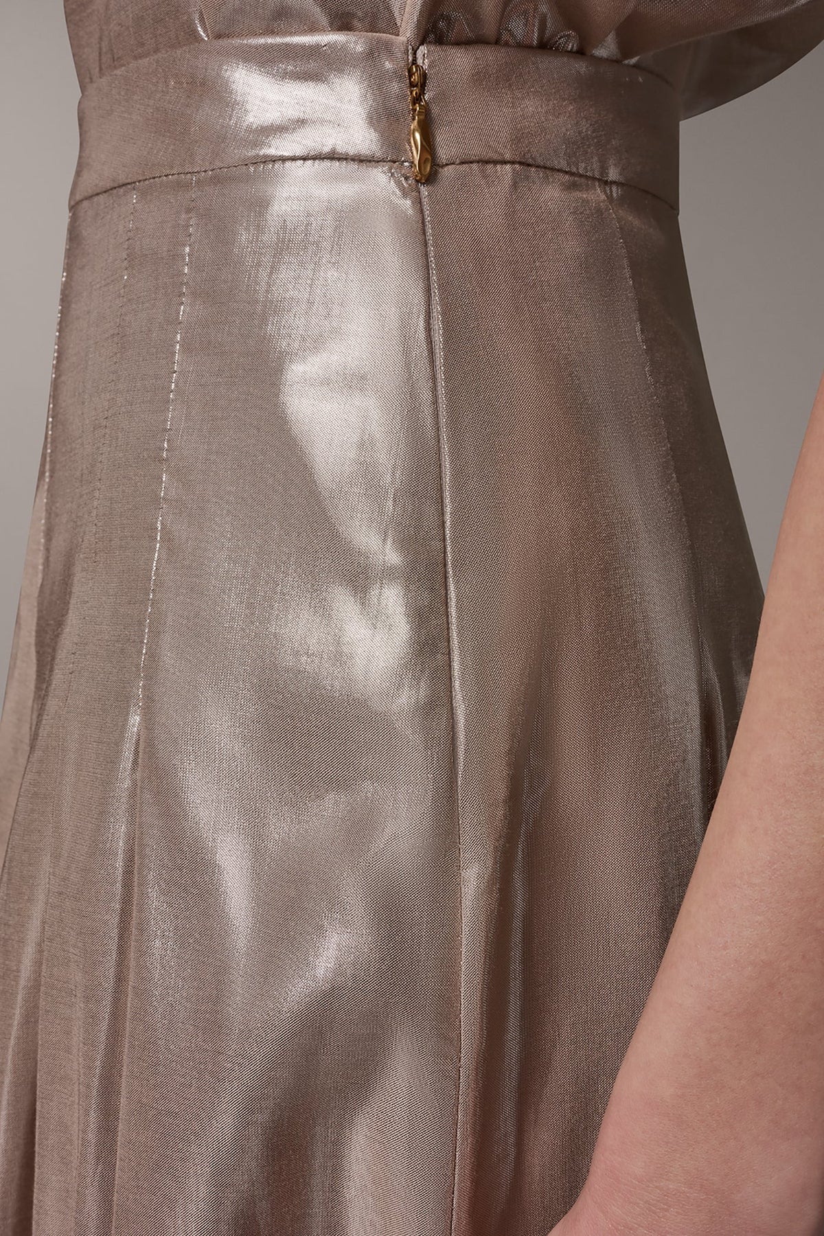 METALLIC MIDI A-LINE SKIRT - Snow Petal Multi