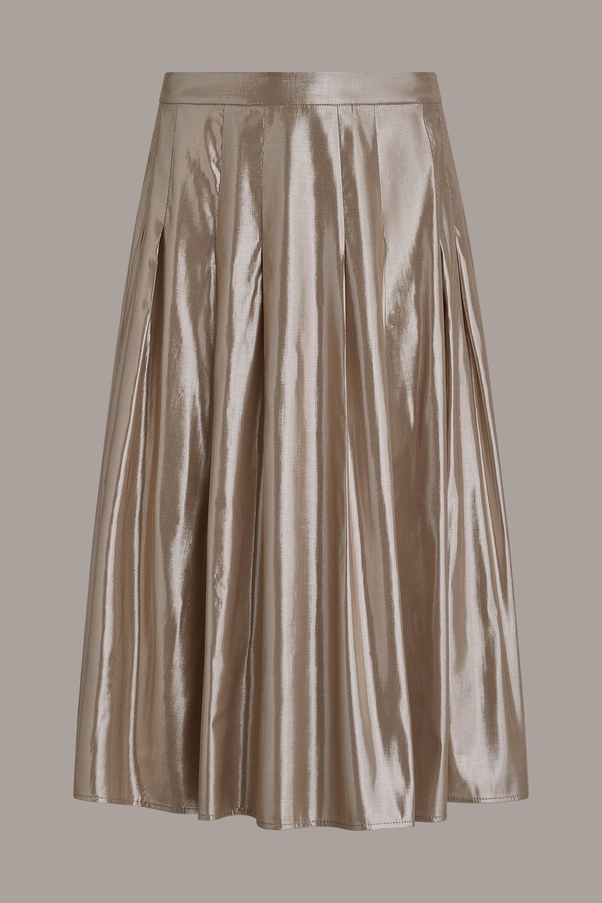 METALLIC MIDI A-LINE SKIRT - Snow Petal Multi