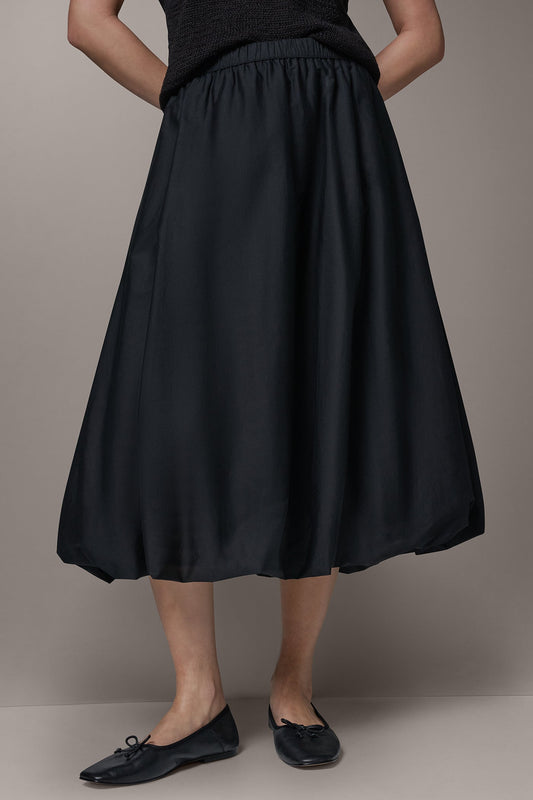 MIDI BUBBLE SKIRT - Black