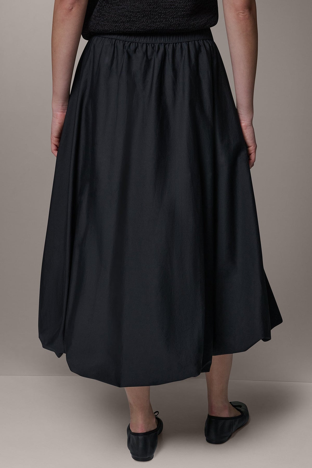 MIDI BUBBLE SKIRT - Black