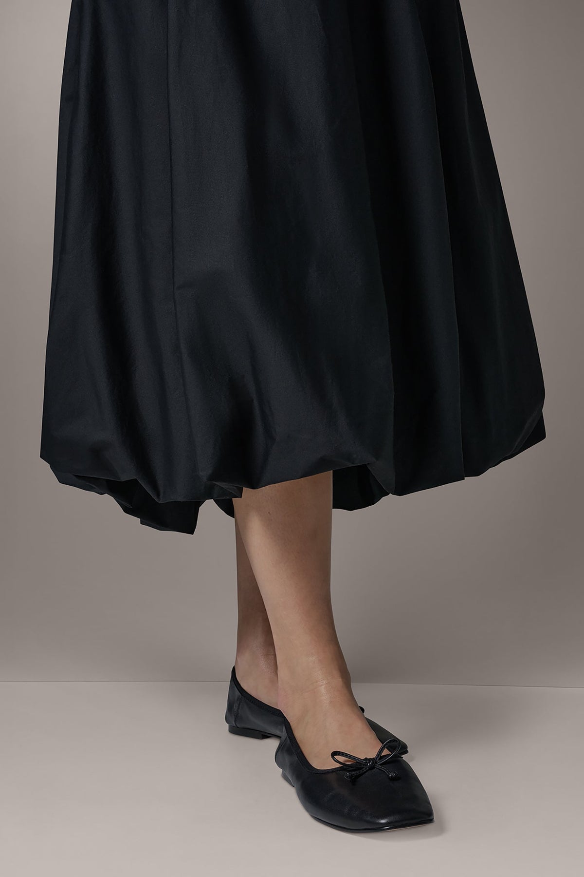 MIDI BUBBLE SKIRT - Black