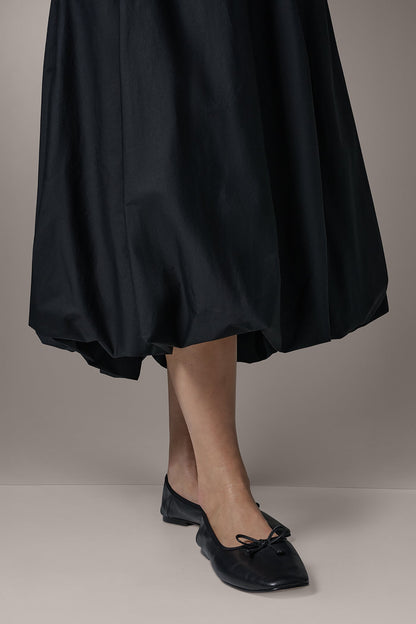 MIDI BUBBLE SKIRT - Black