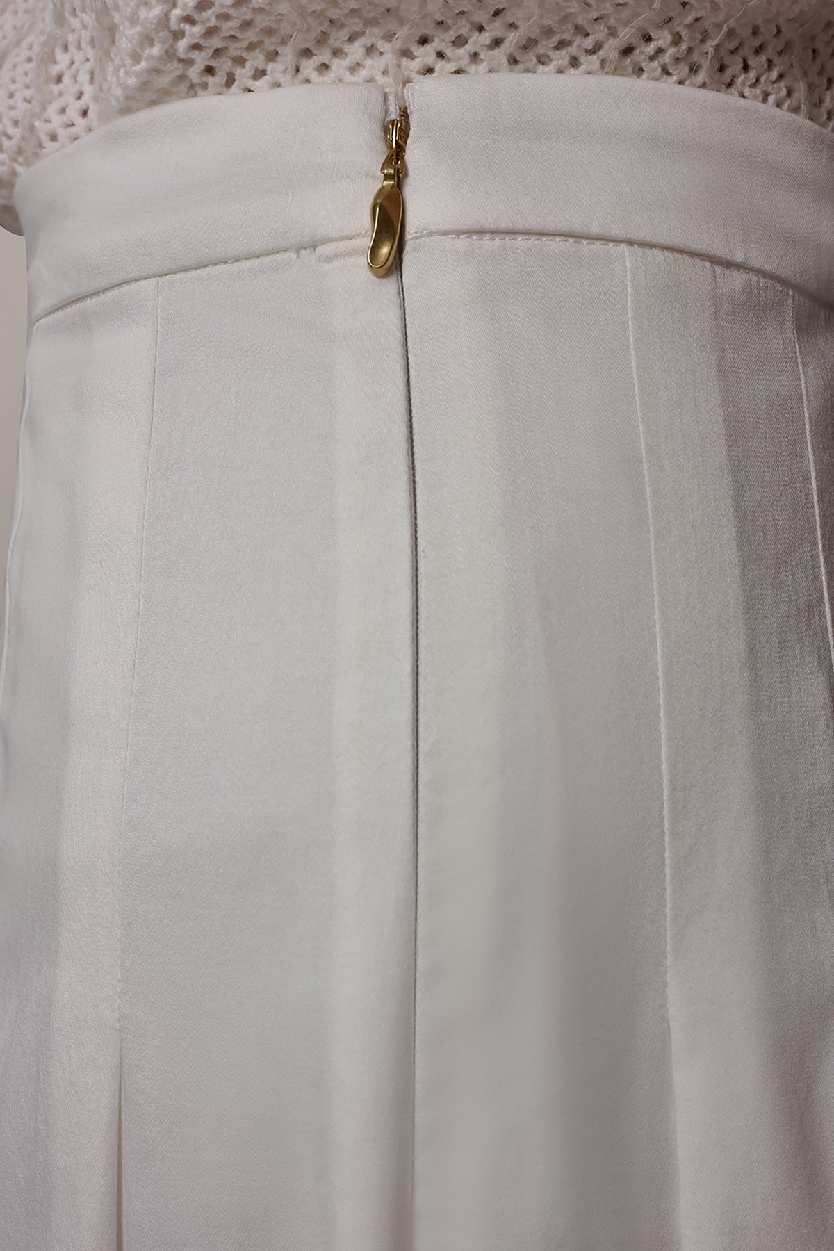 MIDI A-LINE SKIRT - Cream