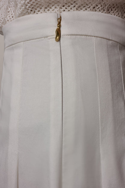 MIDI A-LINE SKIRT - Cream
