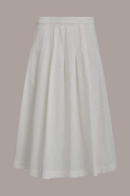 MIDI A-LINE SKIRT - Cream