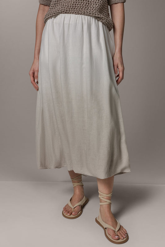 DIP DYE MIDI BUBBLE SKIRT - Sandstone Dip Dye