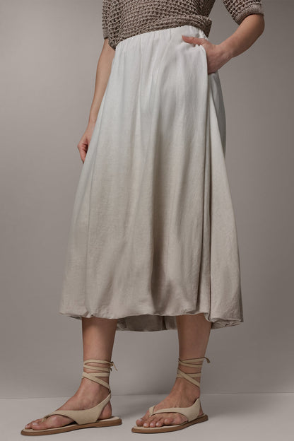 DIP DYE MIDI BUBBLE SKIRT - Sandstone Dip Dye