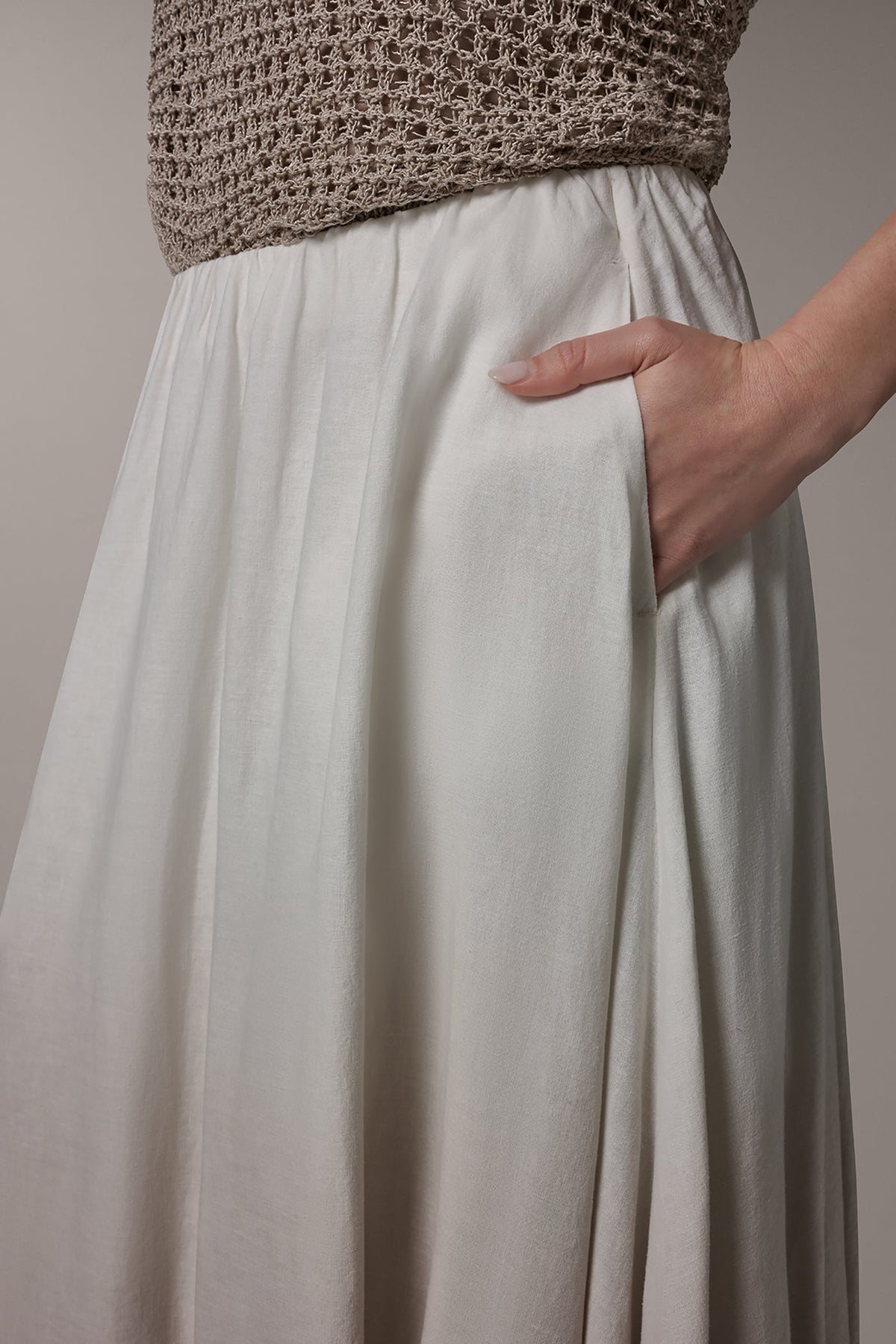 DIP DYE MIDI BUBBLE SKIRT - Sandstone Dip Dye