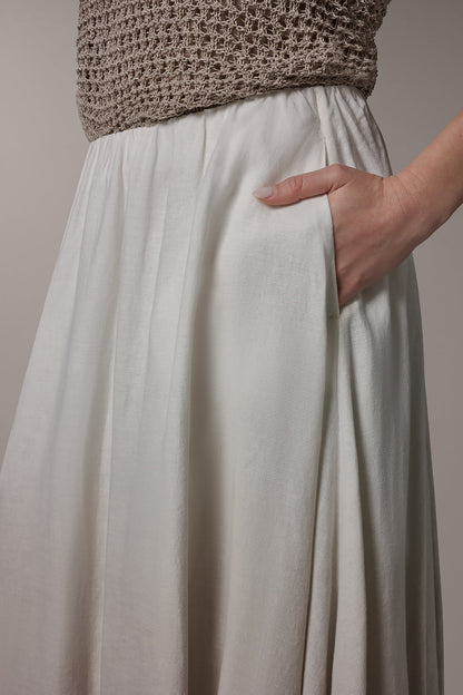 DIP DYE MIDI BUBBLE SKIRT - Sandstone Dip Dye