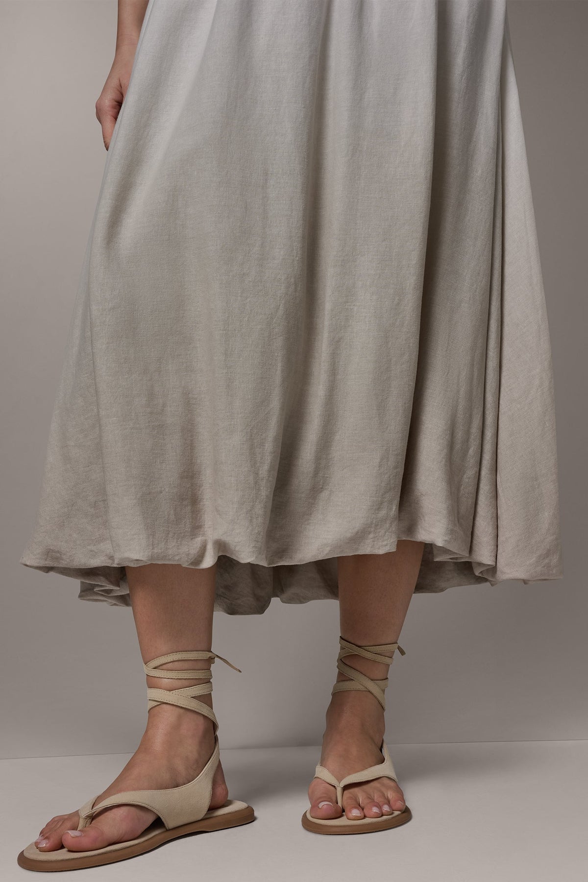 DIP DYE MIDI BUBBLE SKIRT - Sandstone Dip Dye