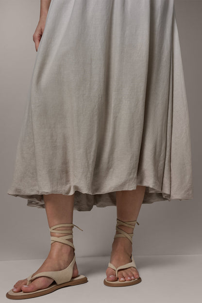 DIP DYE MIDI BUBBLE SKIRT - Sandstone Dip Dye