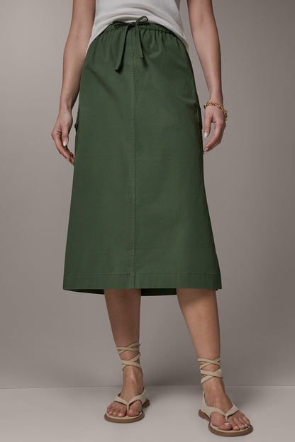 MIDI CARGO PENCIL SKIRT - Verde
