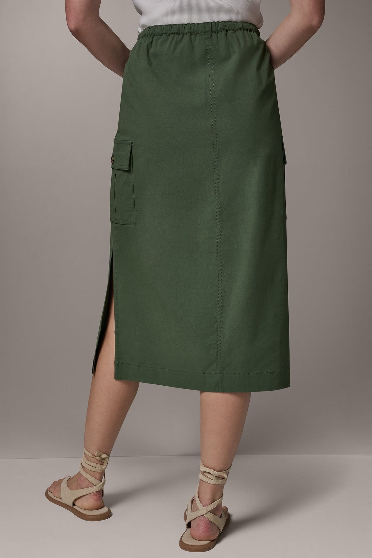 MIDI CARGO PENCIL SKIRT - Verde