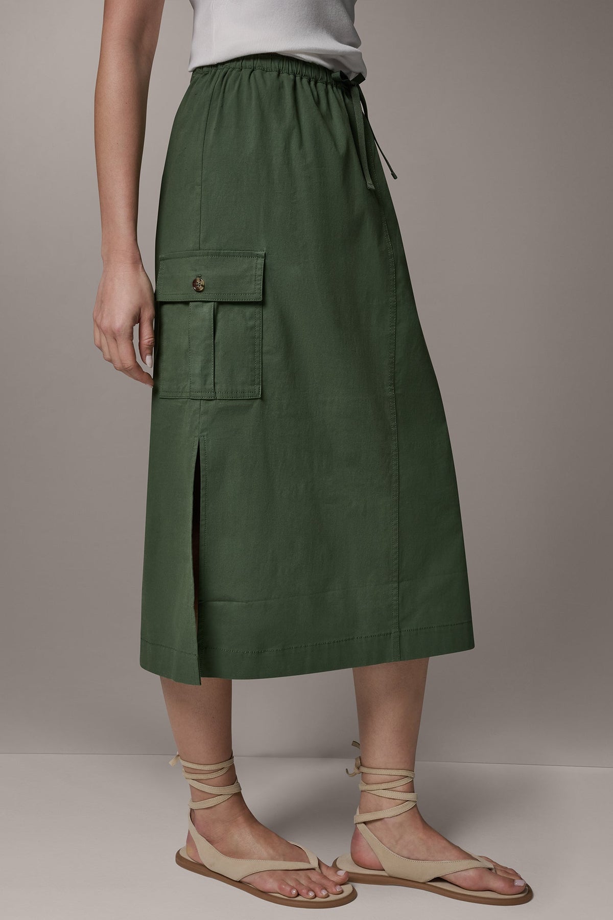 MIDI CARGO PENCIL SKIRT - Verde