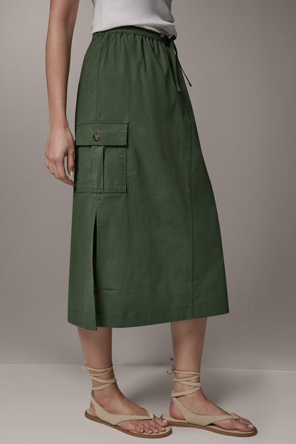 MIDI CARGO PENCIL SKIRT - Verde