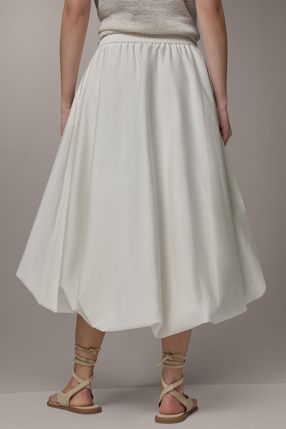 MIDI BUBBLE SKIRT - Cream