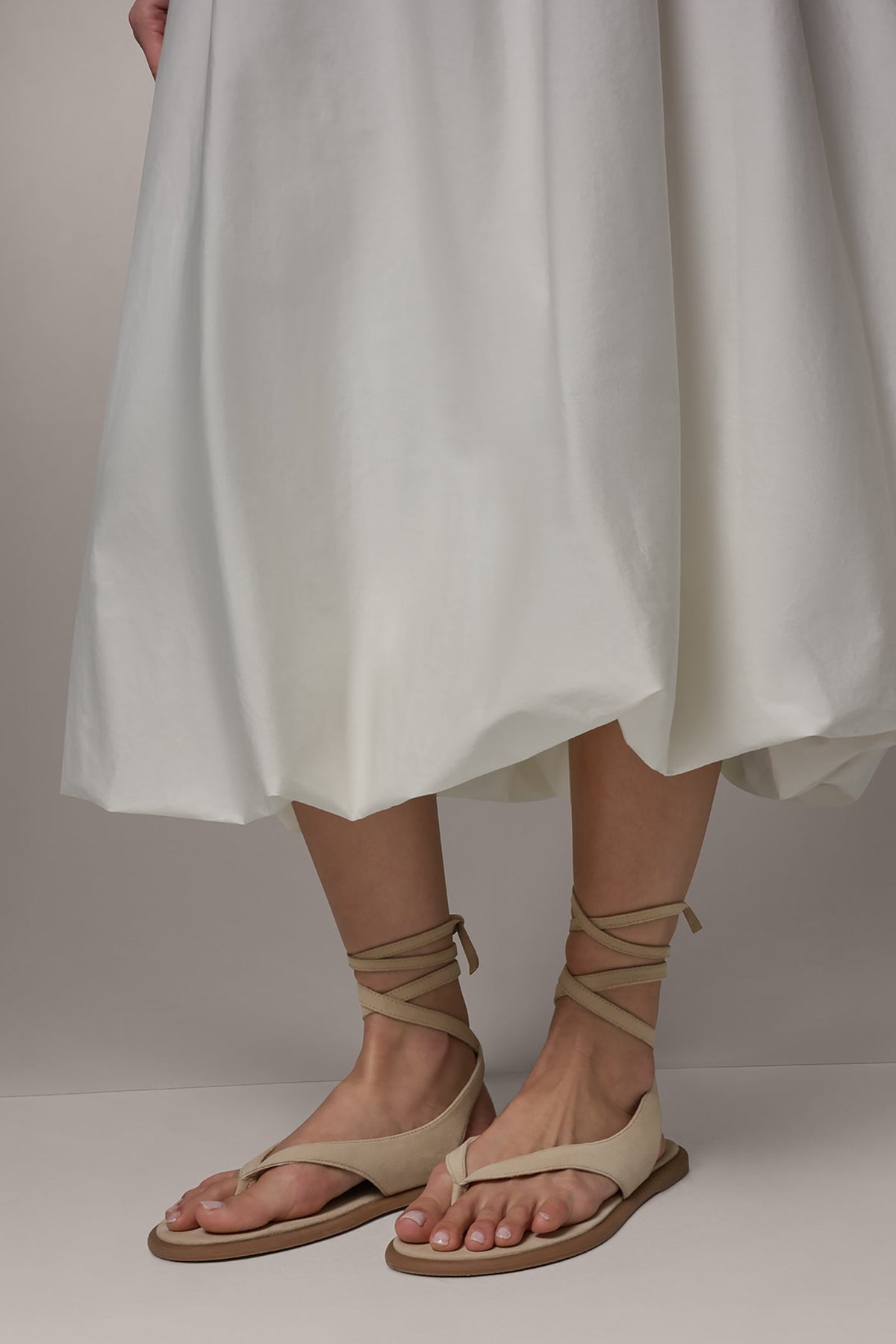 MIDI BUBBLE SKIRT - Cream