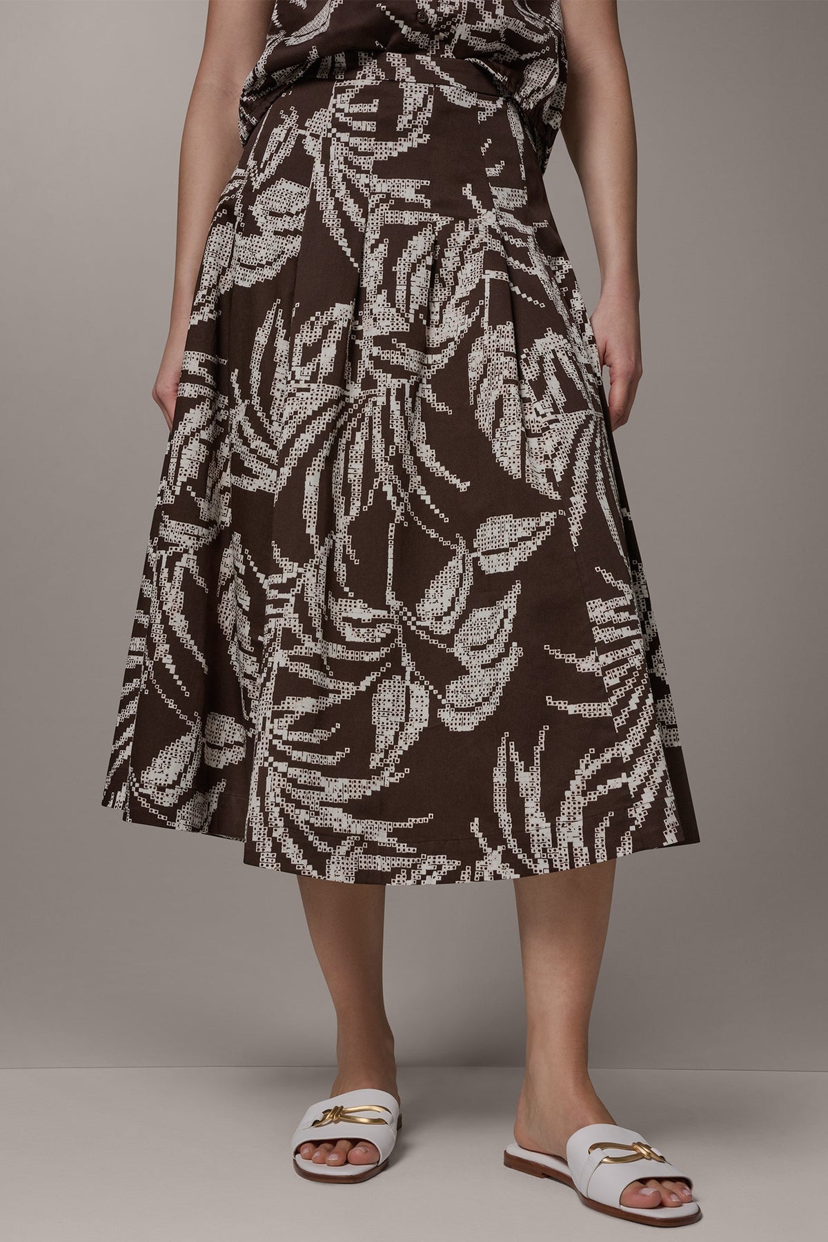 PRINT MIDI A-LINE SKIRT - Canyon Multi